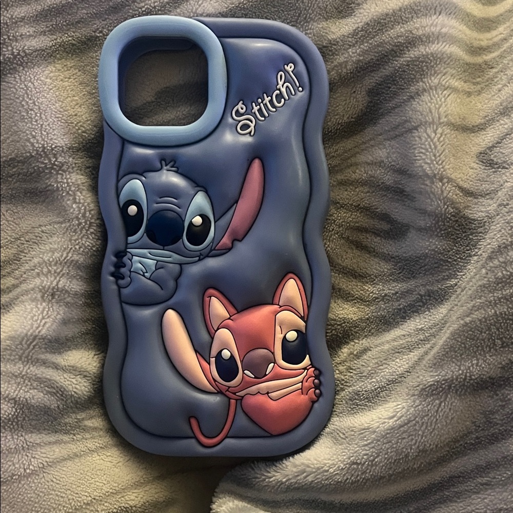 SHEIN Blue and Pink Cartoon Phone Case
